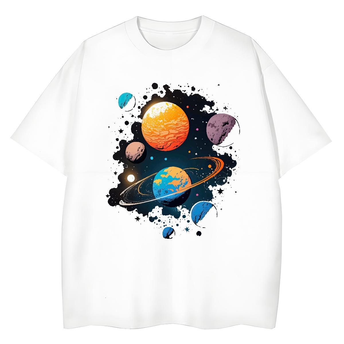 Free Shipping Women Tshirts 100% Cotton 230g planet Beach T-Shirts for Women Short Sleeve O-Neck Floral Print Polos