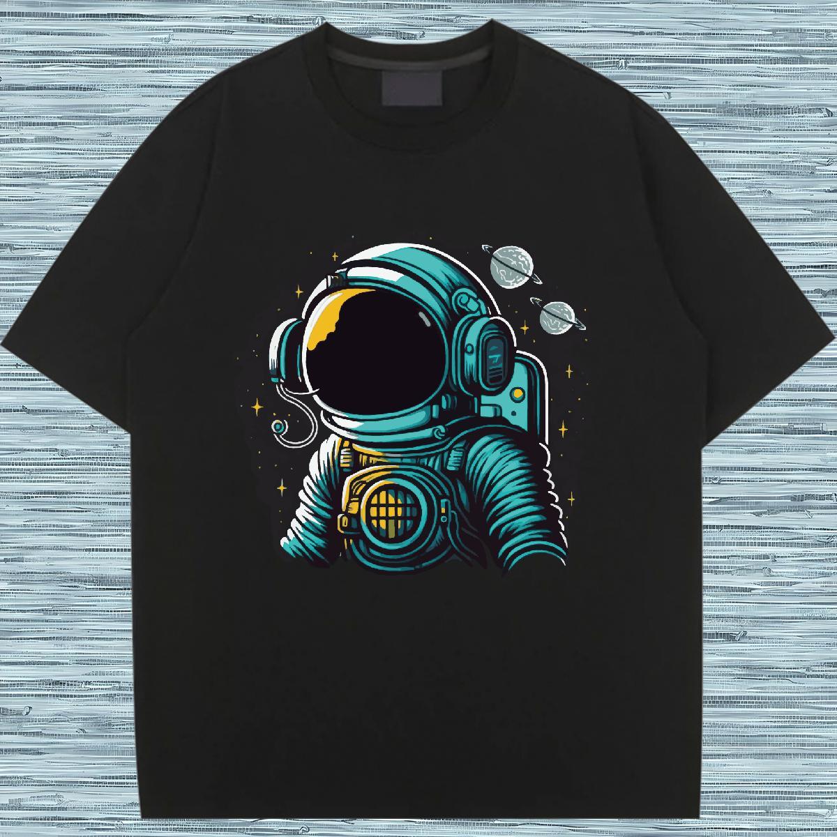 Popular Womens Tshirts 100% Cotton 230g cosmonaut Casual Daily Wear Women T Shirts Breathable Custom Printing Clothings