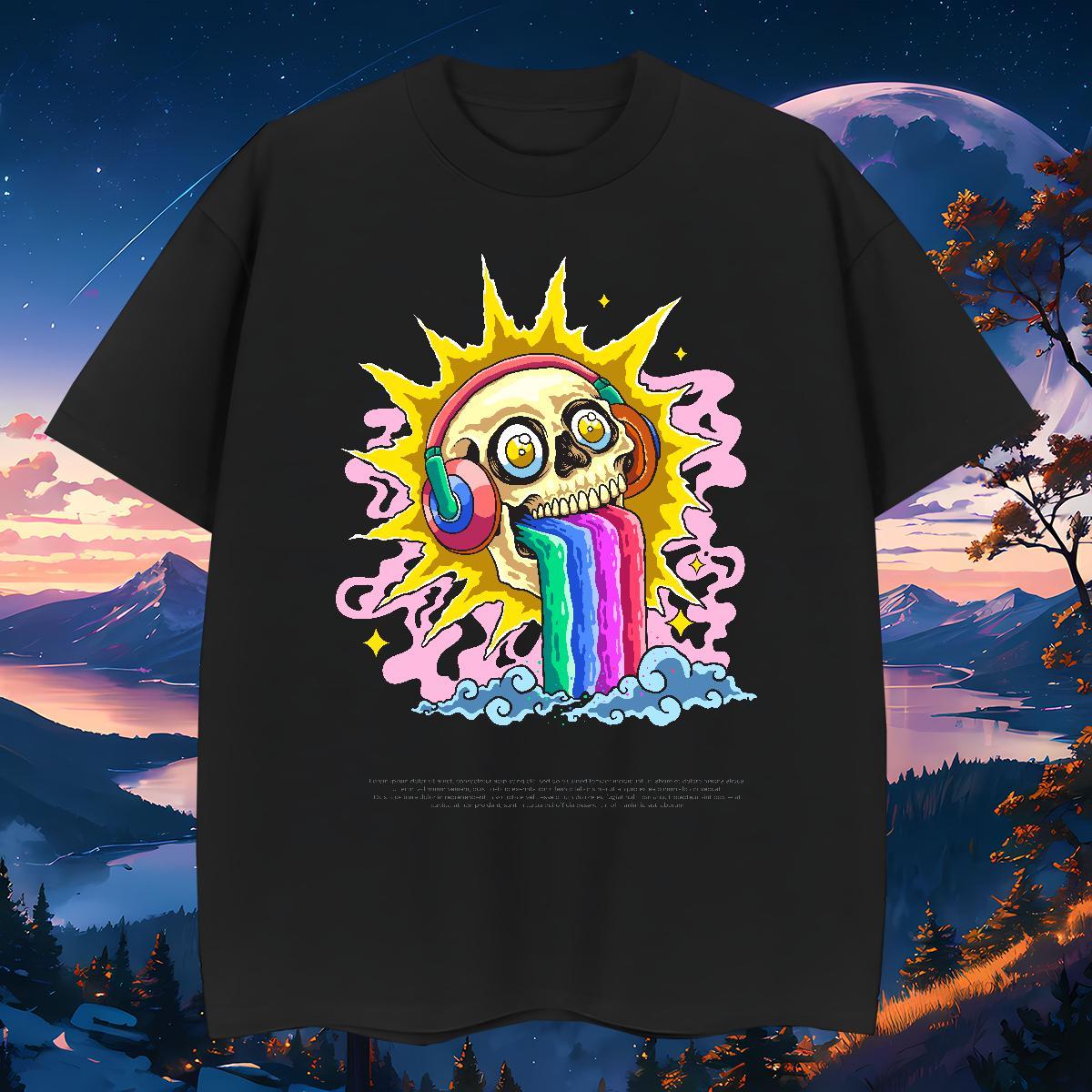 Wholesale T Shirts Men 230g 100% Cotton skull Beach Plus Size Custom Breathable Soft Tshirts Factory Direct Tees