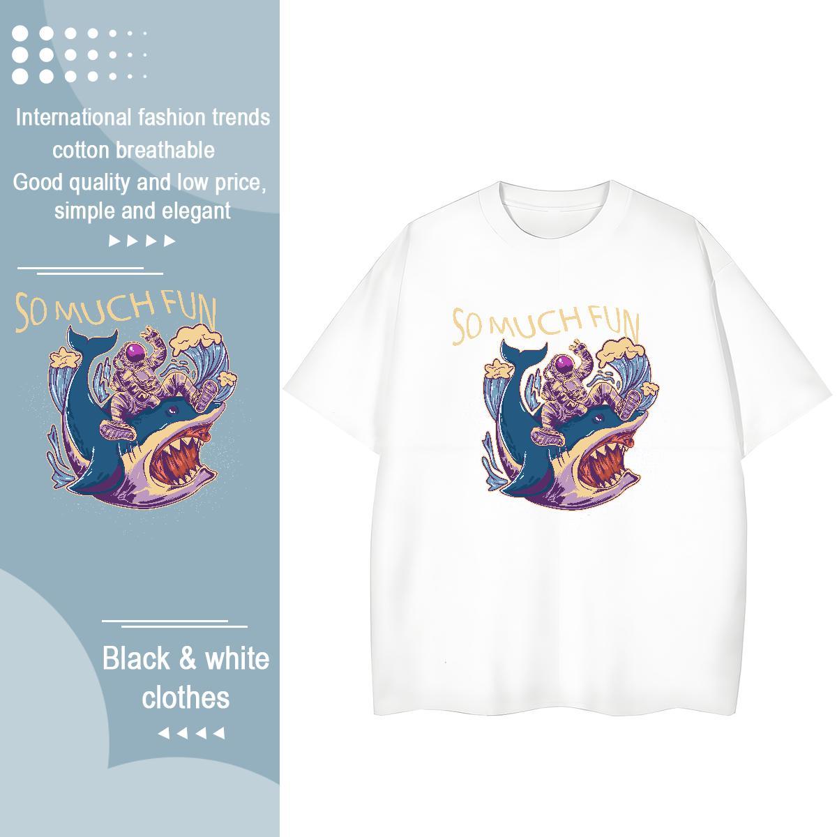 Wholesale Women Tshirts 230g Pure Cotton universe Hip Hop Street T-Shirts for Women Crew Neck DIY Printed Tops