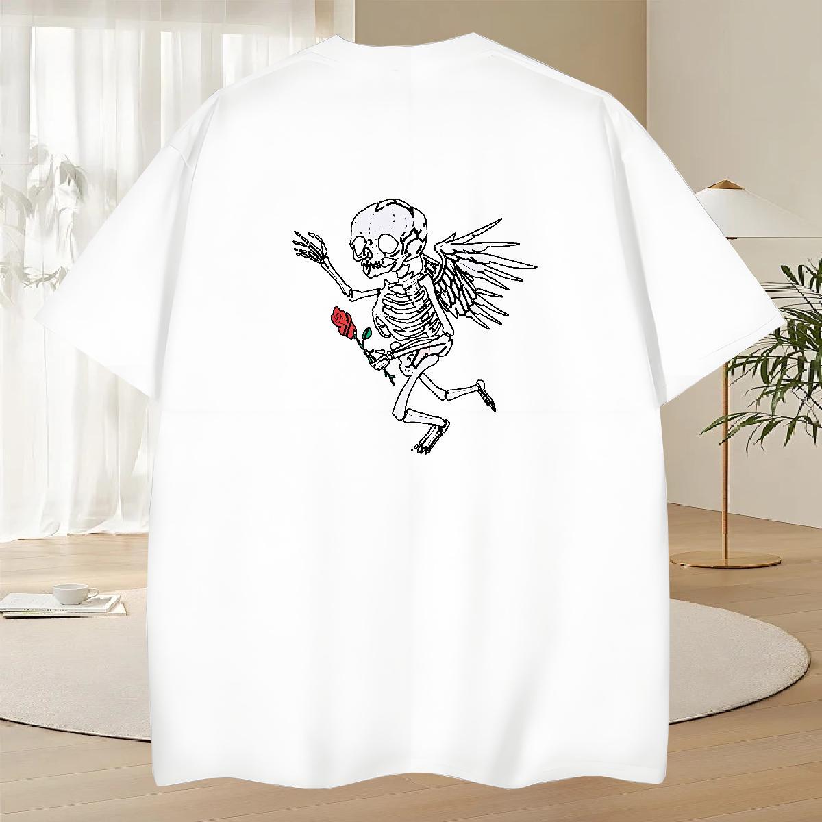 Classic Mens T Shirts 230g 100% Cotton skull Spring Summer Skull Breathable Short Sleeve Men Tshirts Designer Fashion Tops
