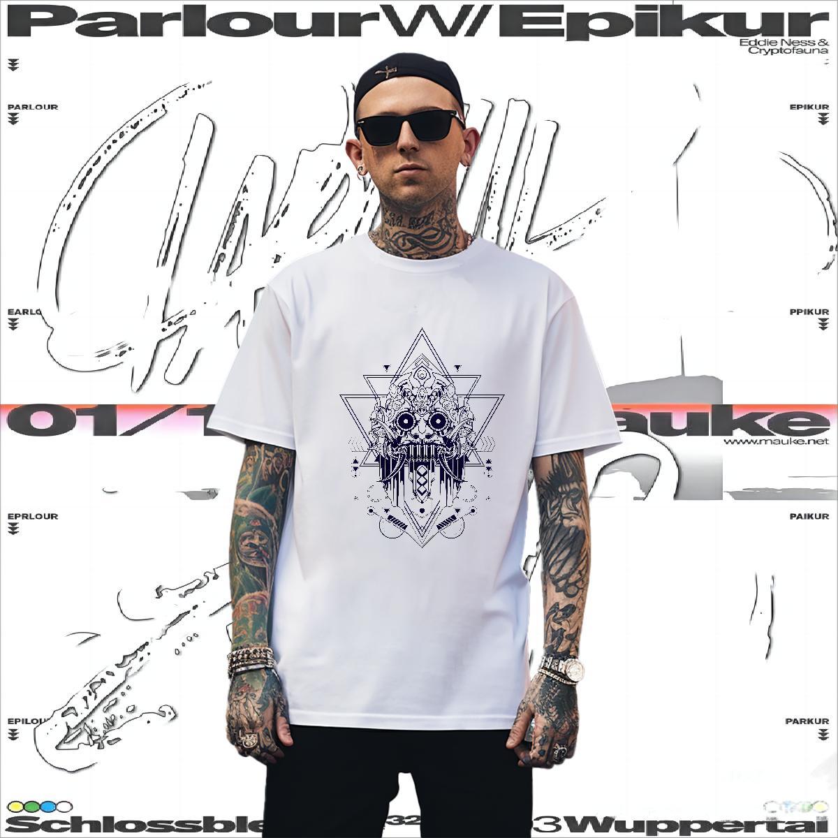 Wholesale Men T Shirts 100% Cotton 230g eye of the devil Casual Beach Custom Print Oversized Pure Cotton Men Tops Tees Designer Tees Shirts