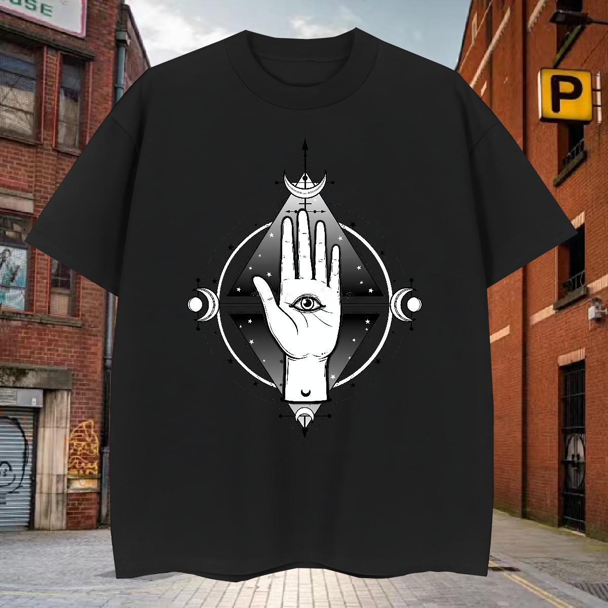 TOP Quality T Shirts Men 230g Cotton eye of the devil Outdoor Custom Anime Breathable Soft Men Clothes T-Shirt 2024 New Top Tees