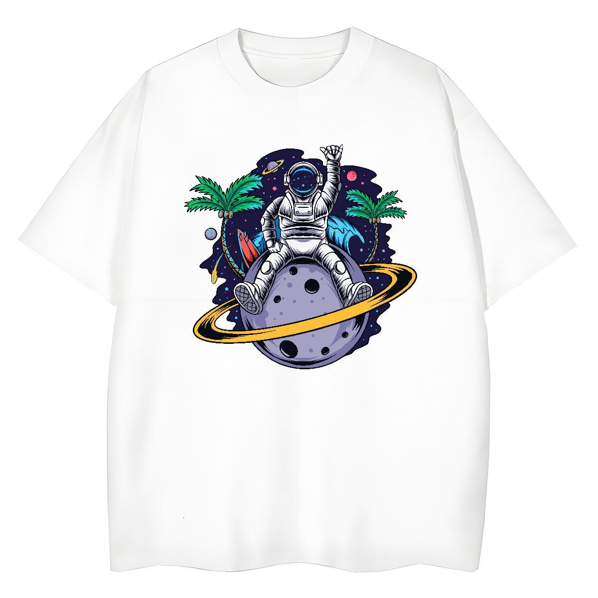 High quality Women Tees 230g Pure Cotton universe Casual Daily Wear T-Shirts Breathable Soft Oversized L-4XL Clothings