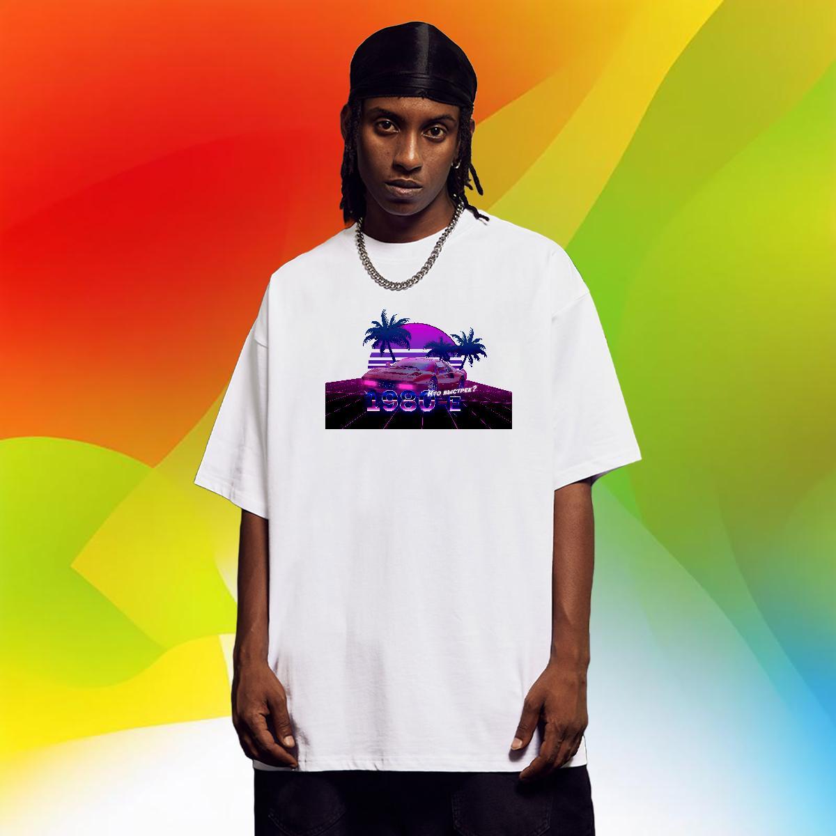 Free Shipping Mens T Shirts 230g Cotton car Beach DIY Printed Crew Neck Tshirt for Man Woman Classic Casual Tees