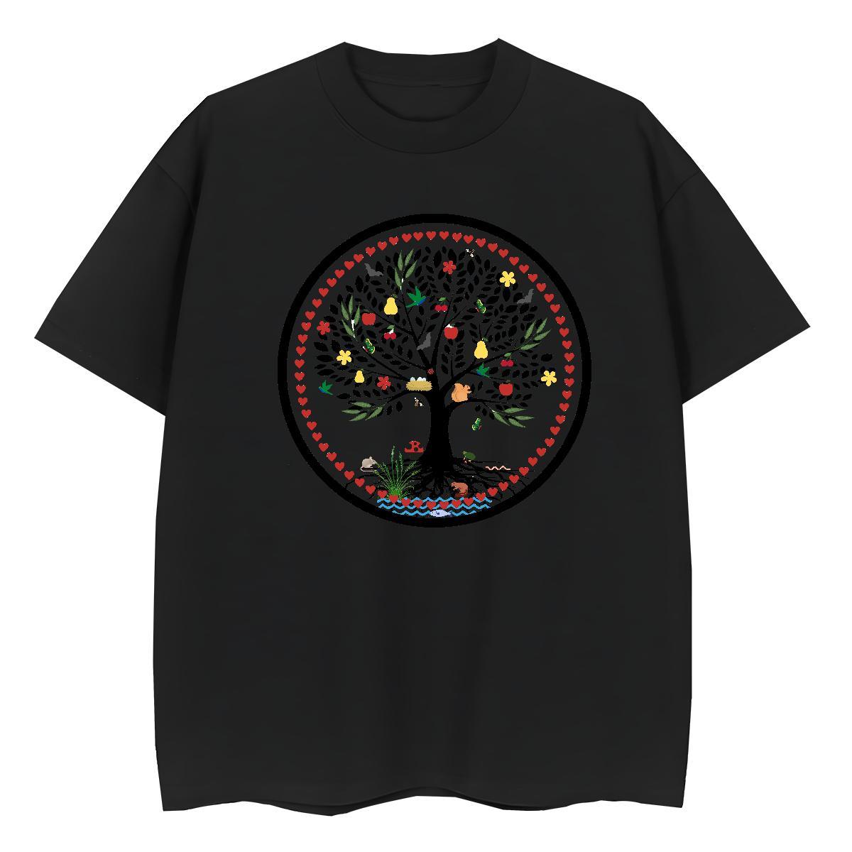 Brand Lady T shirt 230g 100% Cotton painting Daily Outfit T-Shirts for Women Crew Neck Anime Print Wear