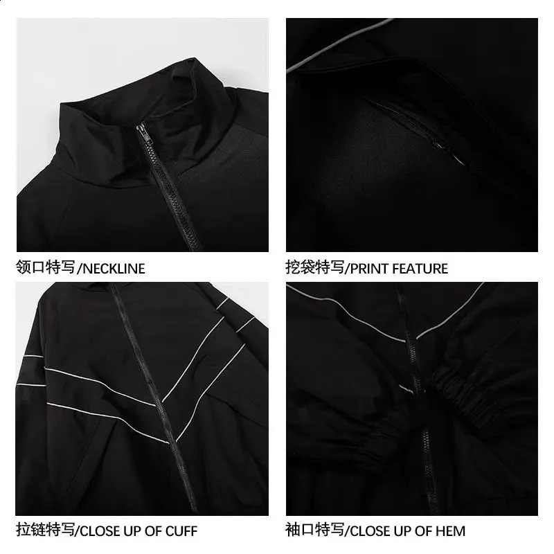 Men Jackets Streetwear Oversized Outdoor Jacket Male Autumn Trend Windbreak Coat Couple Fashion Loose Zipper All-match Tops 240824