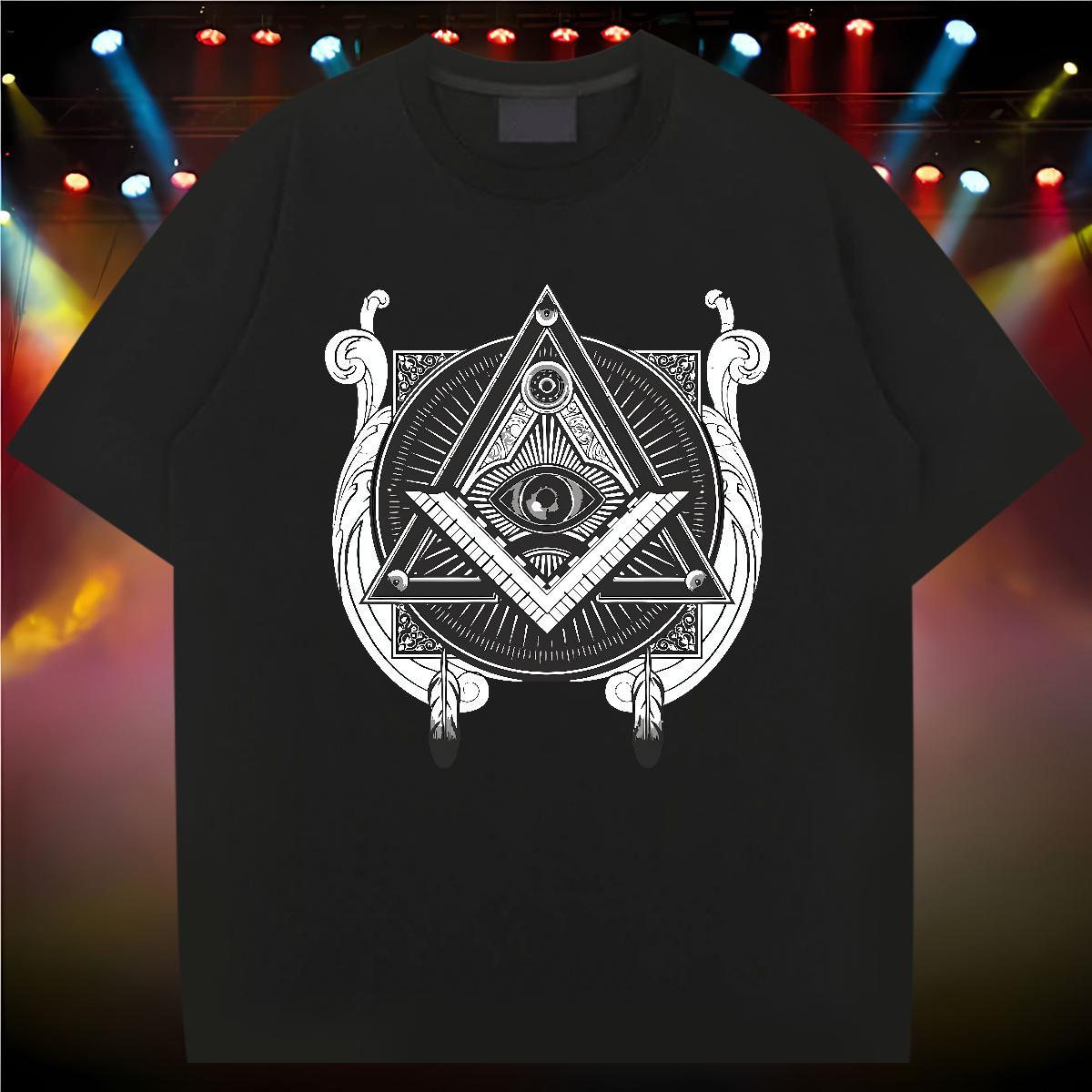 TOP Quality Mens T Shirts 230g 100% Cotton eye of the devil Spring Summer Graphic Breathable Soft Men Tshirts 2024 DIY Tops Tees