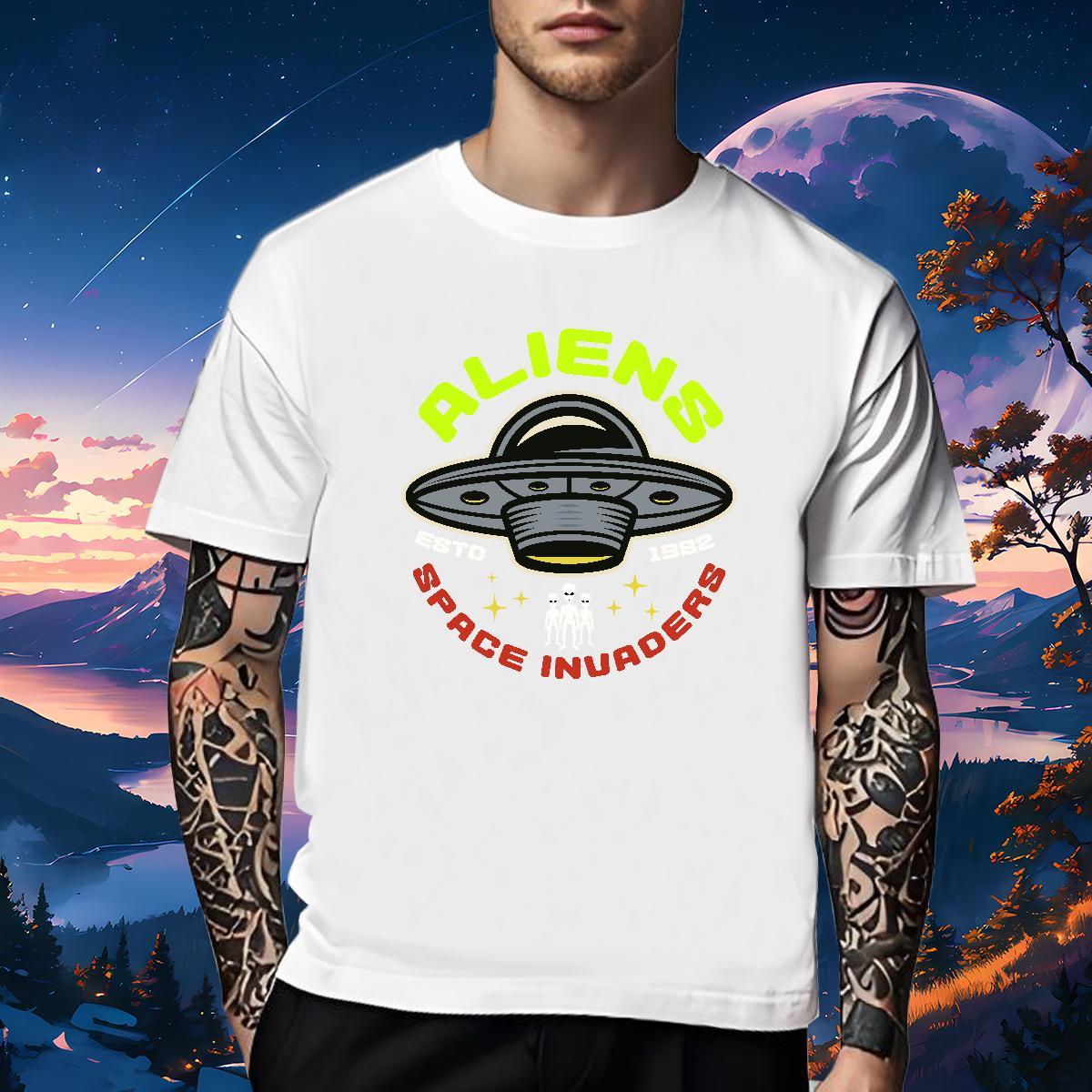 Classic Mens T Shirts 230g 100% Cotton UFO Casual Daily Wear DIY Logo Oversized Breathable Short Sleeve Men Tops Tees Designer Top Tees