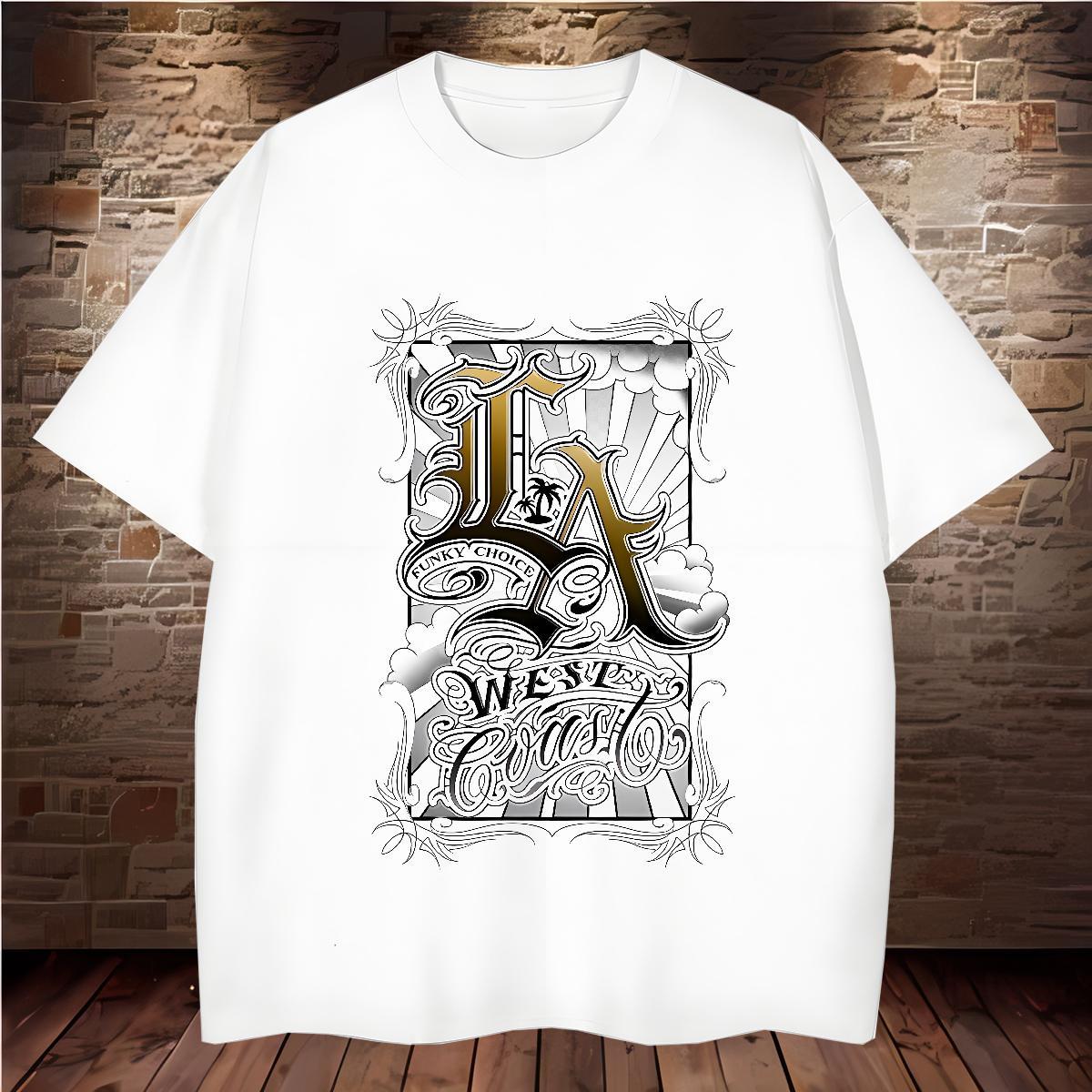 Cool Design Man T Shirts 230g Pure Cotton The Cross Hip Hop Oversized Breathable Short Sleeve Men Clothes T-Shirt Fashion Design Tops Shirt