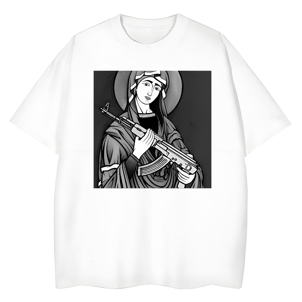 Unisex Tshirt for Man Woman 100% Cotton 230g nun Street Casual Womens T Shirts Breathable Crew Neck Plus Size Custom Top Shirts