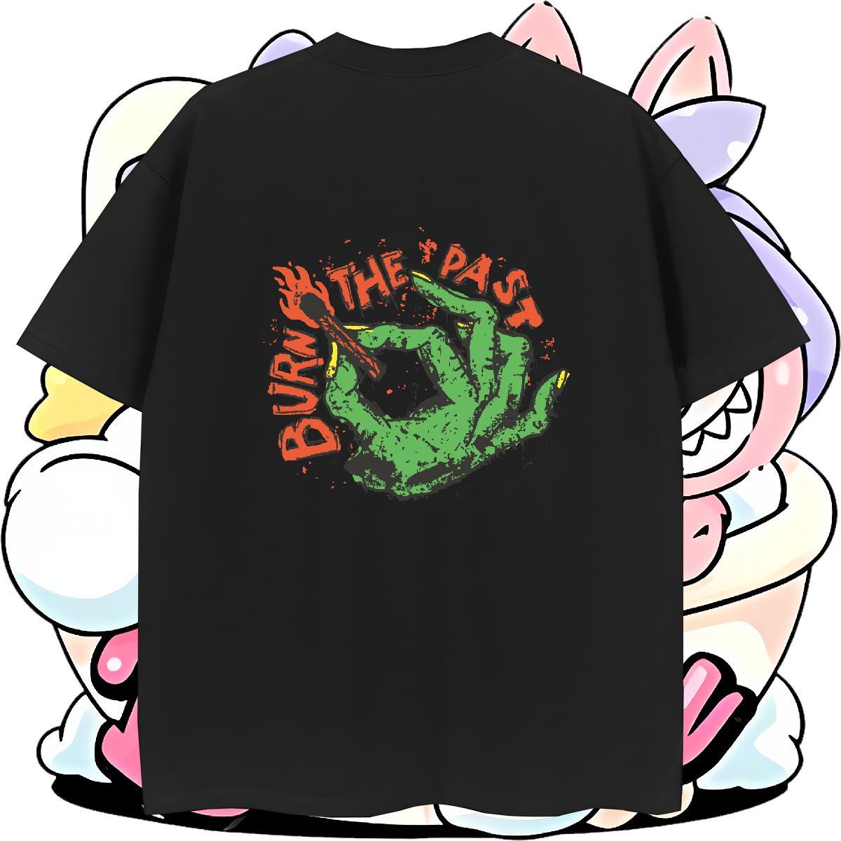 Cool Design T shirt 230g 100% Cotton skull Street Wear Plus Size Cartoon Round Neck Short Sleeve Men Clothes T-Shirt Wholesale Tees Shirts