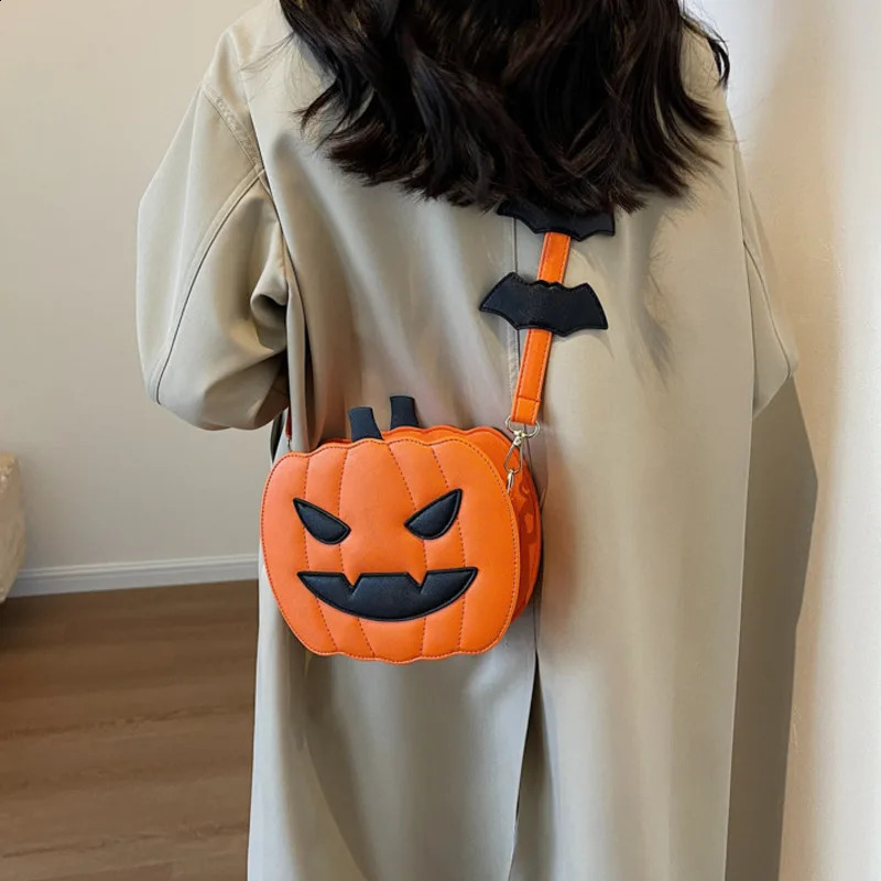 Pumpkin Christmas Shoulder Bag Womens Retro Personalized Cartoon Slant Shoulder Bag Versatile Halloween Fun Pumpkin Bag 240824