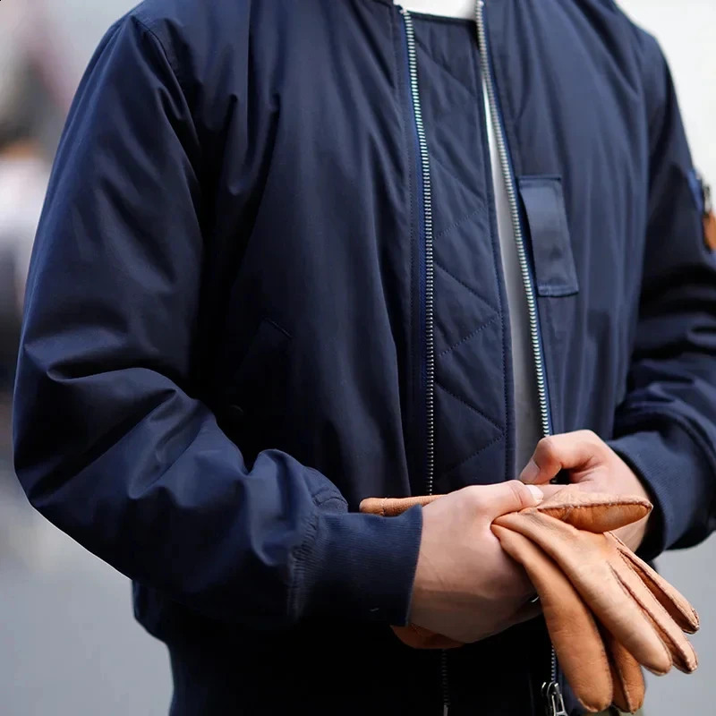 Maden Cargo Retro MA1 Bomber Flight Jackets Green Black Standing Collar Pilot Baseball Coat Zipper Pocket Tops Clothes 240824