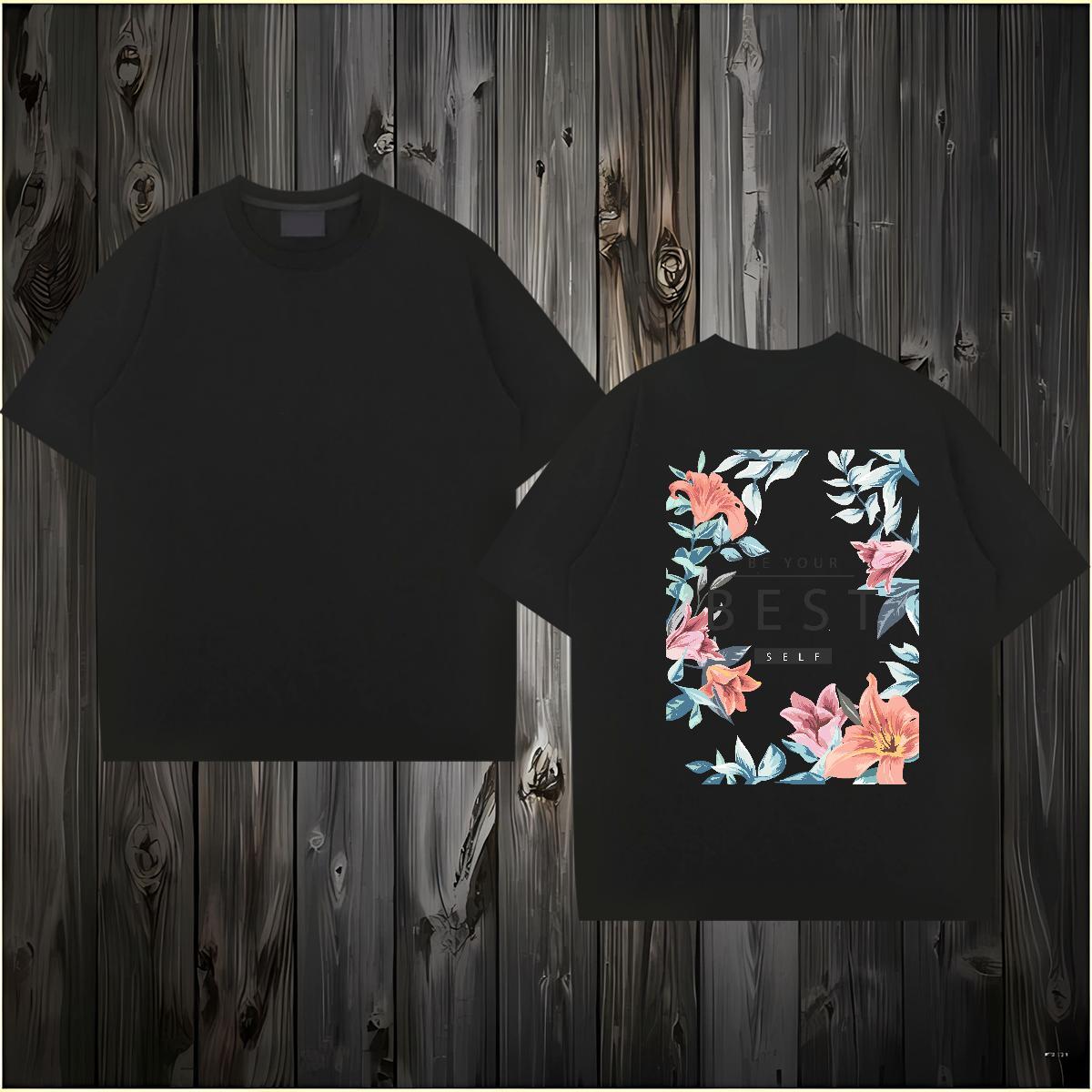 Comfortable T Shirts Men 100% Cotton 230g letter Street Graphic Short Sleeve Soft Men Tops Tees Wholesale Tees Shirts