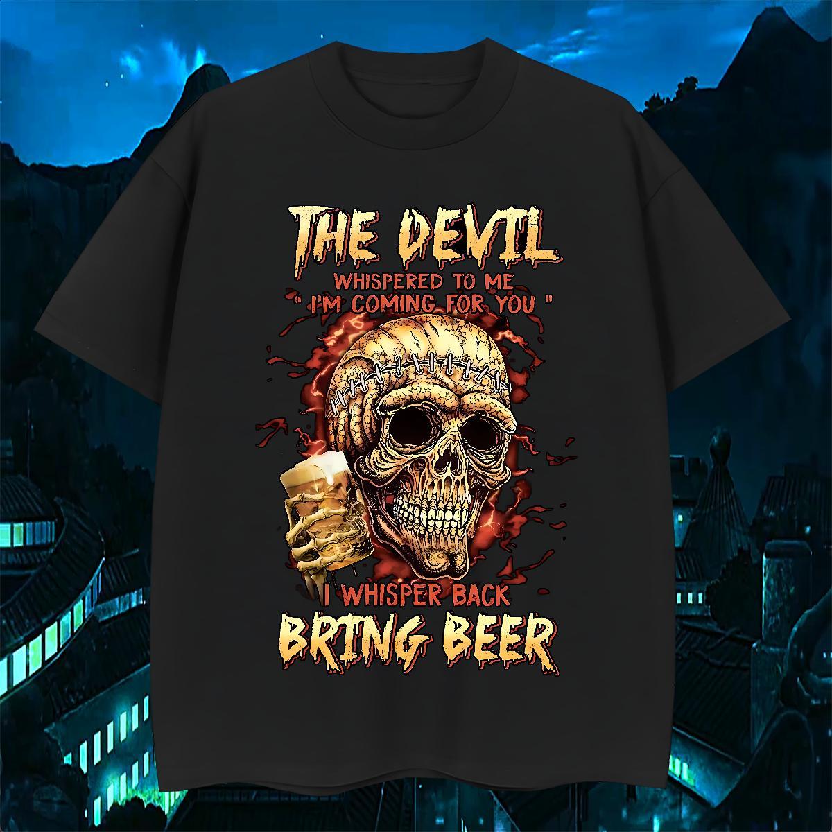 Loose Fit T-Shirts 230g Pure Cotton skull Casual Beach Custom Cartoon Breathable Short Sleeve Mens Tshirts DIY Wear