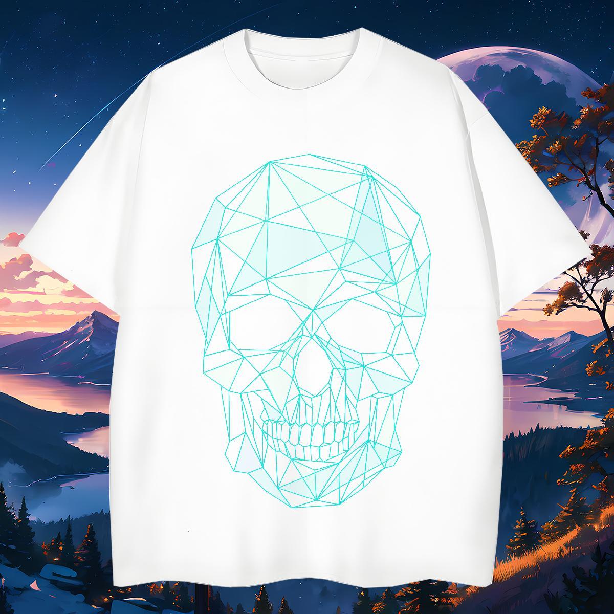 TOP Quality Men T Shirts 100% Cotton 230g skull Daily Wear Custom Cartoon Breathable Short Sleeve Tshirts Fashion Design Tops Tees