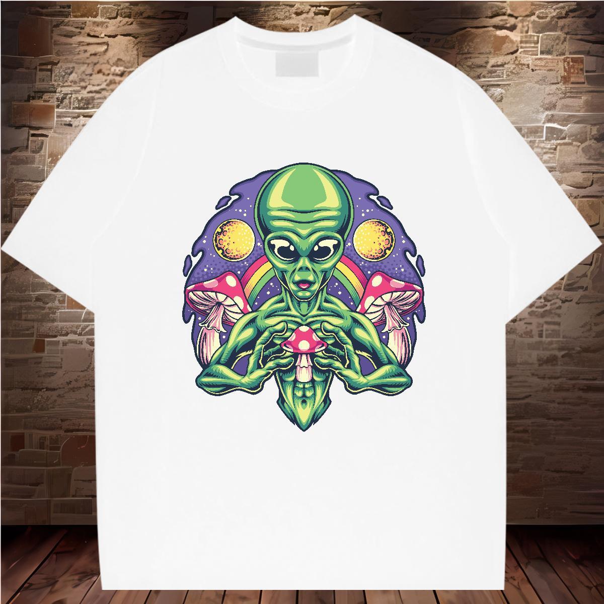 Wholesale Men T Shirts 230g Pure Cotton ET High Street Hip Hop DIY Printed Breathable Tshirt for Man Woman New Designer Tees