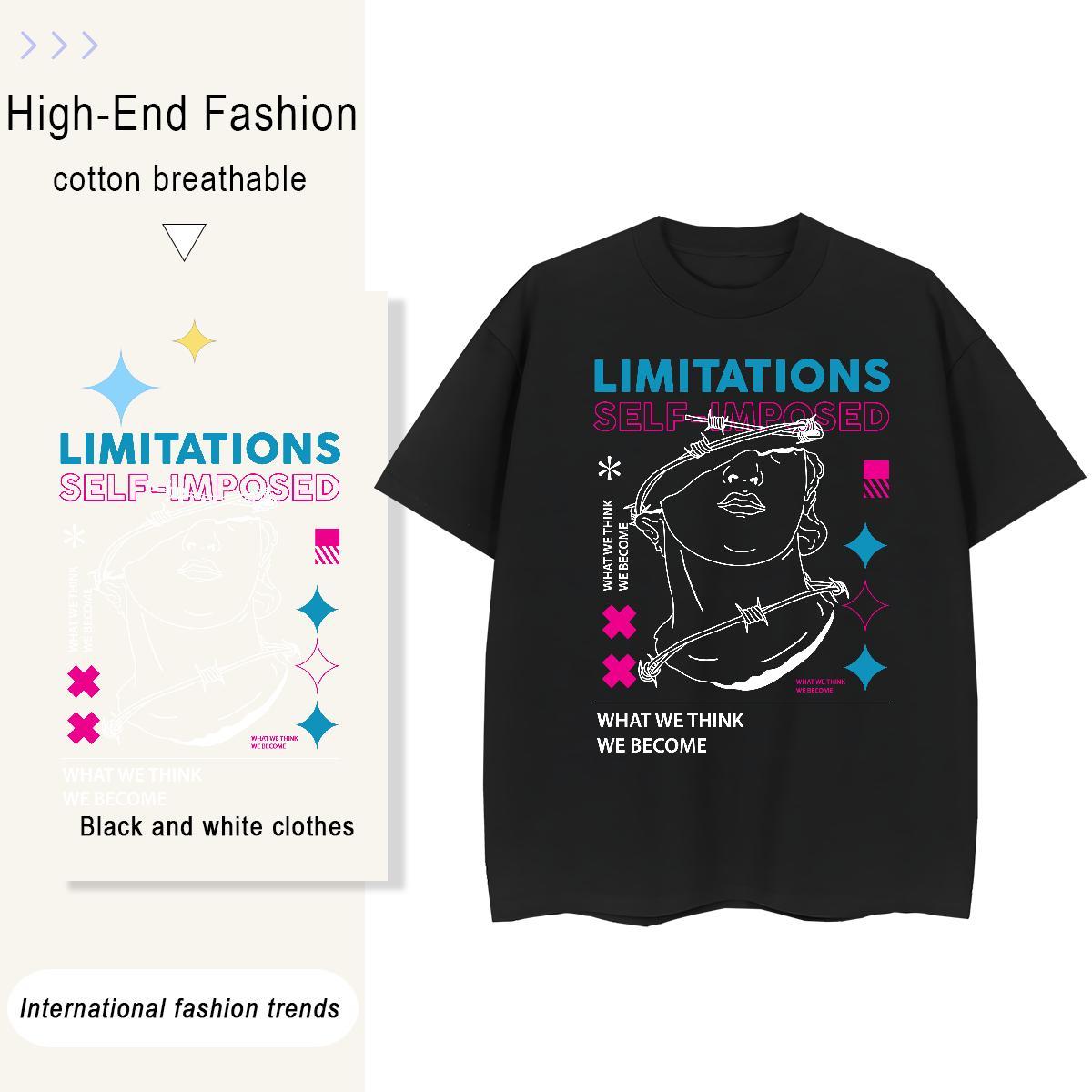 Nice Tshirt for Man Woman 100% Cotton 230g limitation Summer Casual T-Shirts O Neck Short Sleeves Anime Tees Shirts