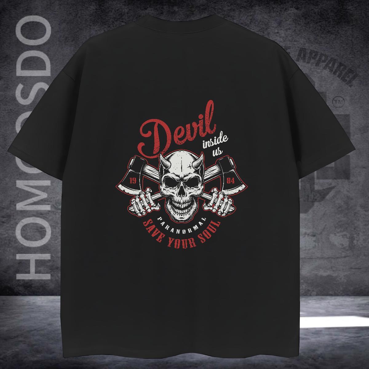 Unisex Mens T Shirts 230g 100% Cotton skull Anime Printing Street Custom Big Size Crew Neck Couples T Shirts Fashion Clothings