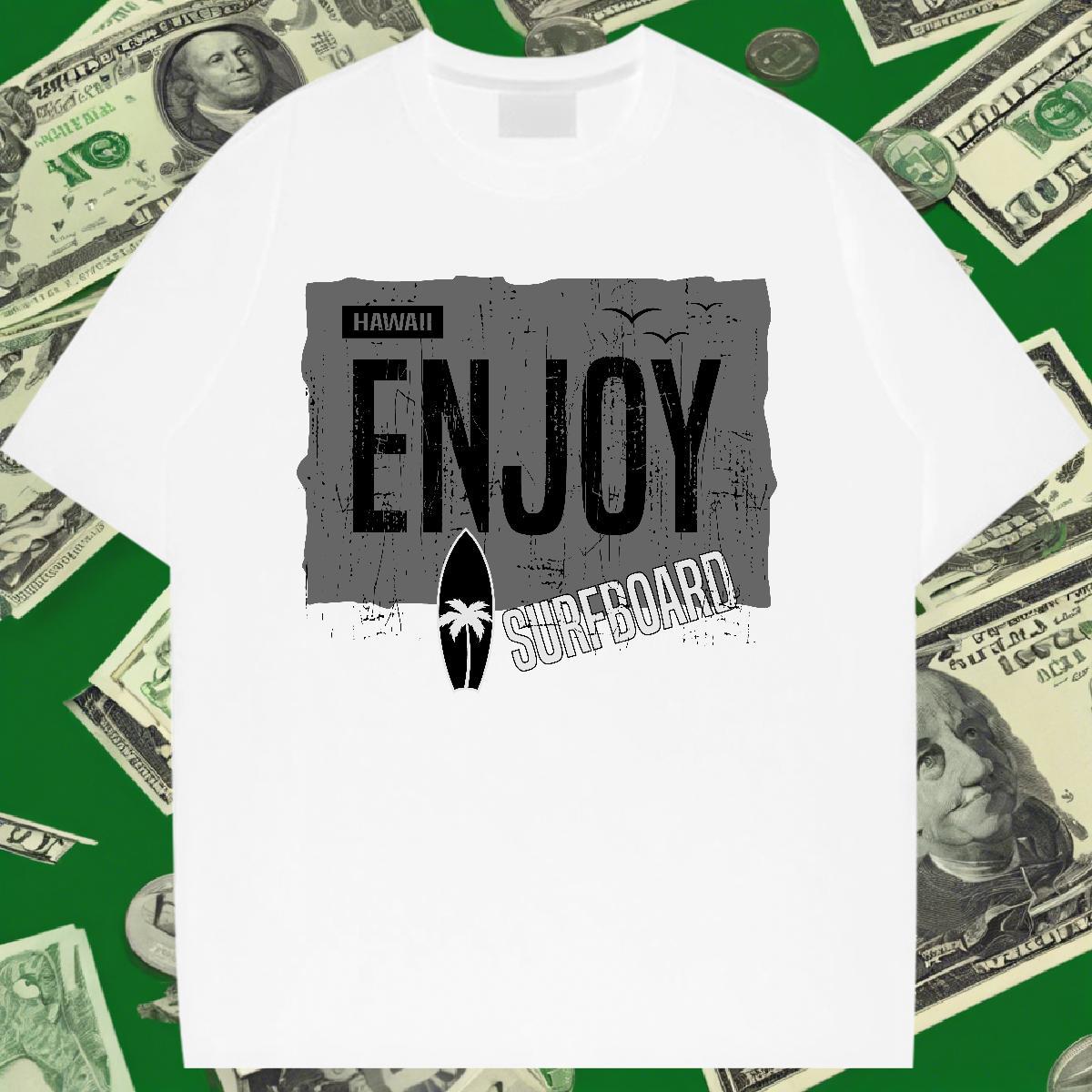 Soft Unisex Tshirts 230g Pure Cotton stakeboarding Summer Casual T shirt Round Neck Short Sleeve Cartoon Print Tees Shirts