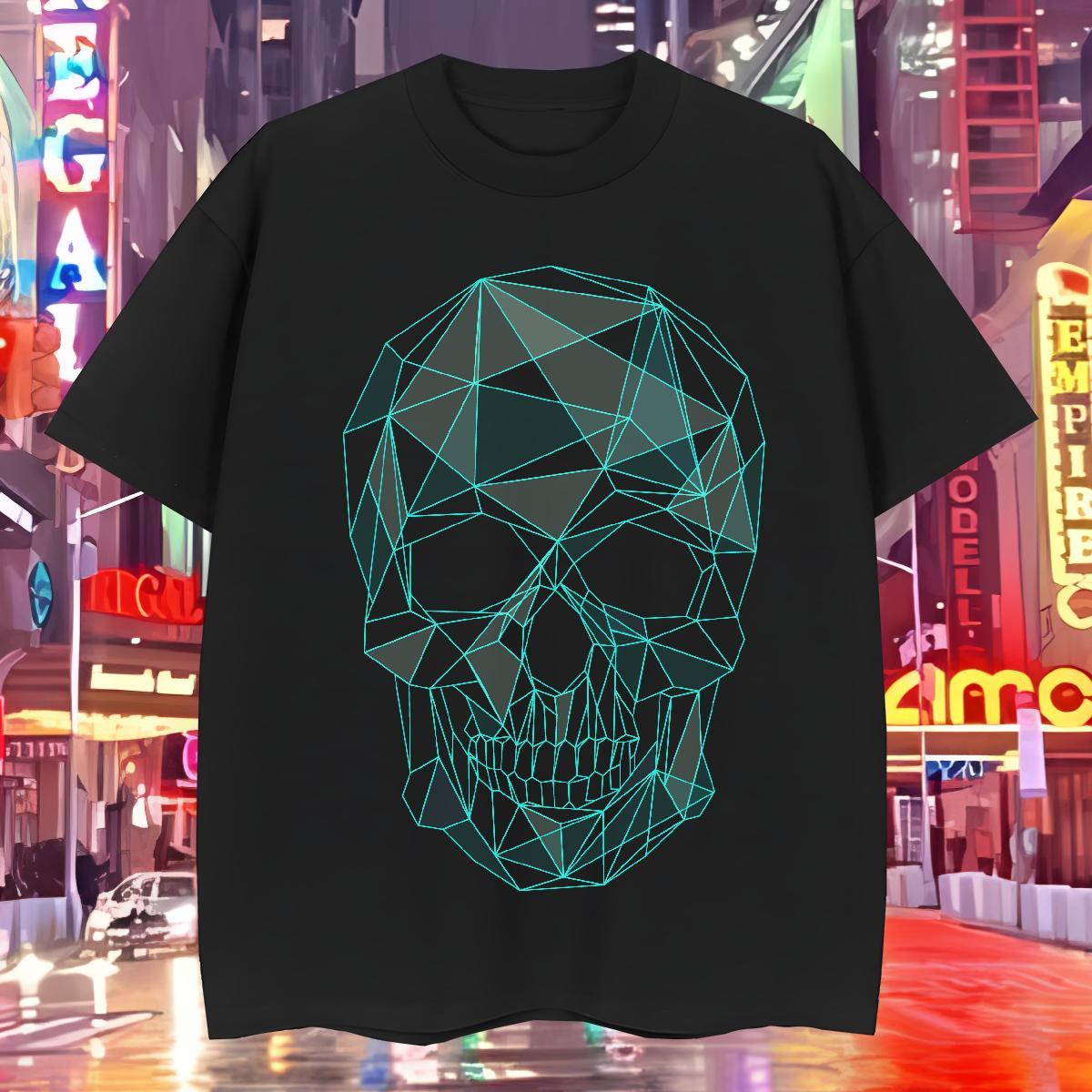 Soft T-Shirts for Men 230g Pure Cotton skull Sport Custom Print Oversized Round Neck Short Sleeve Tshirt for Man Woman 2024 New Tees Shirts