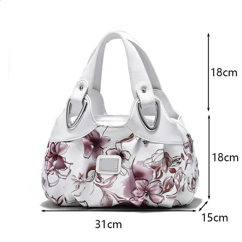 Handbags Flower Top-Handle Women Handbag Shoulder Bags PU Leather Messenger Purse Bag Female Tote Sac Main 240824