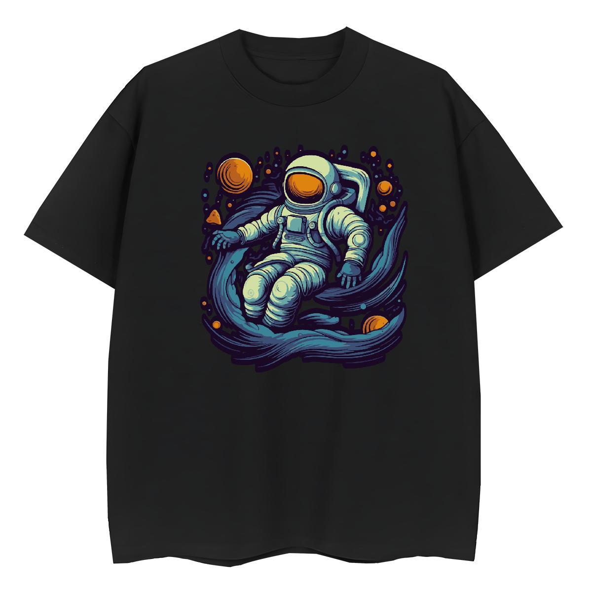Comfortable Unisex Tshirts 230g Cotton universe Street Woman T Shirts Breathable Crew Neck Anime Oversized Tops