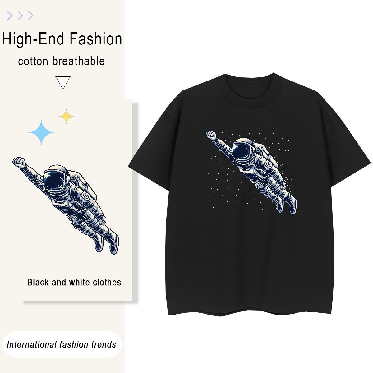 Designer Woman Tshirt 230g Pure Cotton cosmonaut Casual Womens T Shirts Breathable Crew Neck Custom Printed Clothings