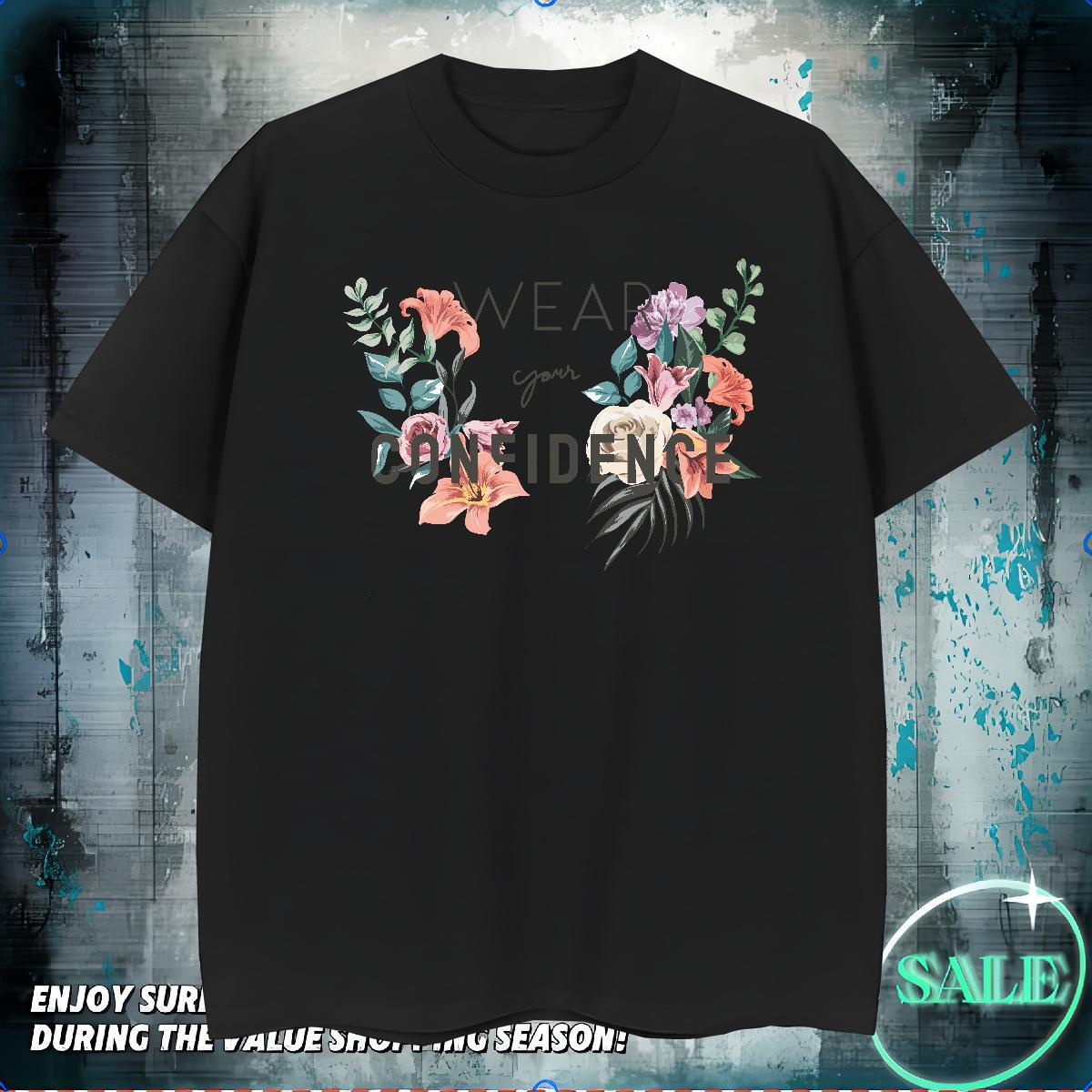 Classic T shirt 230g Cotton letter Casual DIY Breathable Short Sleeve Men Clothes T-Shirt Brand Wear