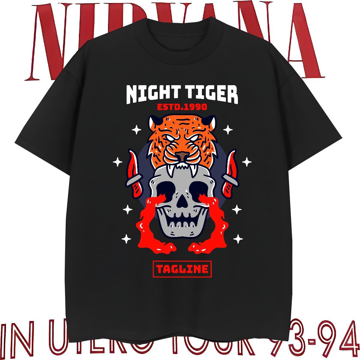 Comfortable T-Shirts for Men 230g Pure Cotton skull Hip Hop Street Cartoon Print Breathable Short Sleeve Men Tshirts New Arrival Clothings
