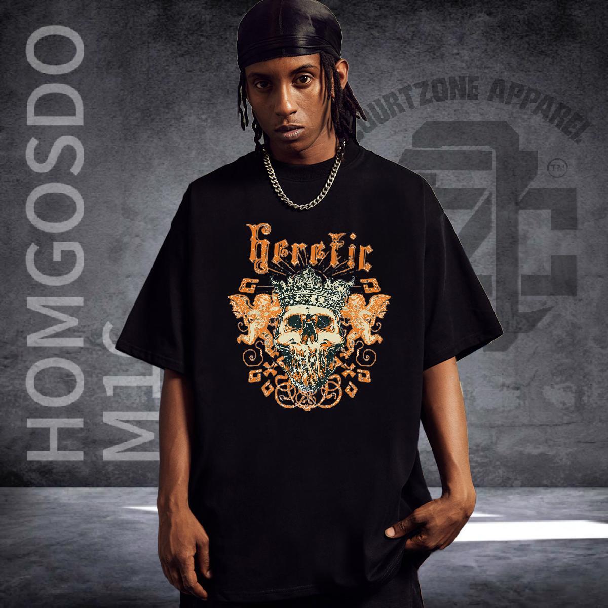 Designer T shirt 230g Pure Cotton skull Spring Summer Custom Printing Breathable Short Sleeve Men Tees DIY Tees Shirts