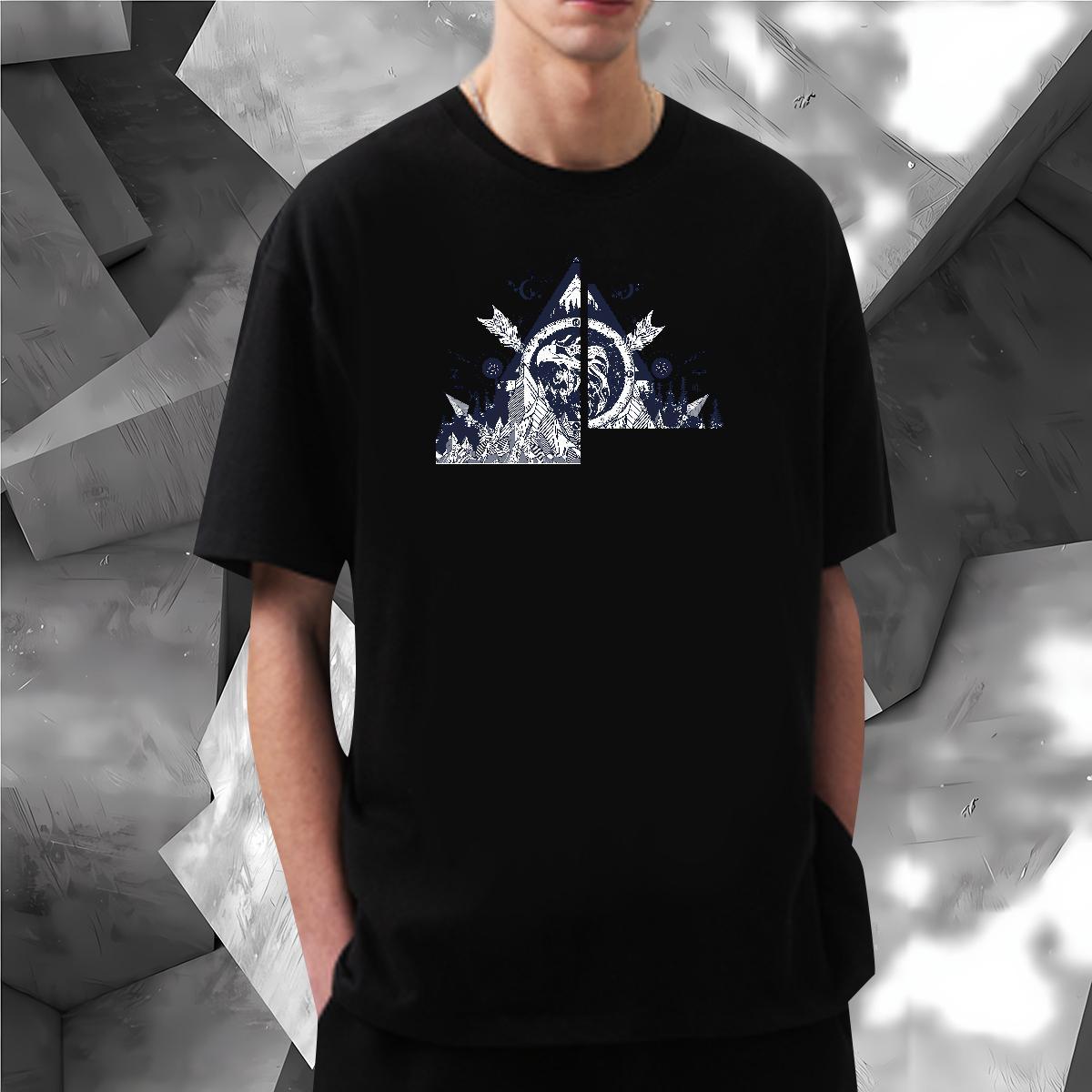 TOP Quality Mens T Shirts 100% Cotton 230g eye of the devil Spring Summer DIY O Neck Short Sleeves Couples T Shirts Fashion Tops Tees