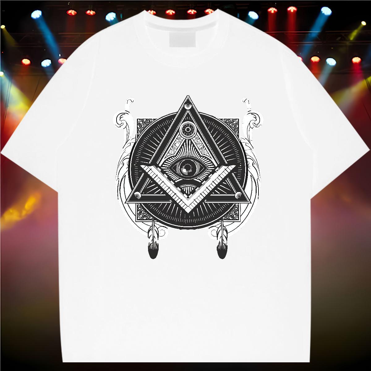TOP Quality Mens T Shirts 230g 100% Cotton eye of the devil Spring Summer Graphic Breathable Soft Men Tshirts 2024 DIY Tops Tees