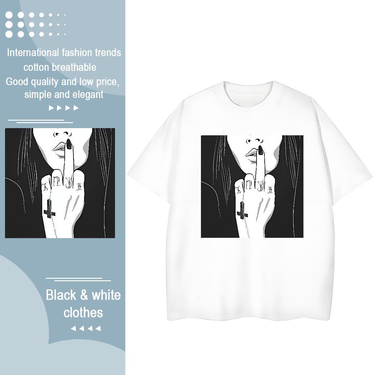 Nice Women Tshirts 230g Pure Cotton nun High Street Hip Hop T Shirt For Woman Breathable Soft Plus Size Custom Tops