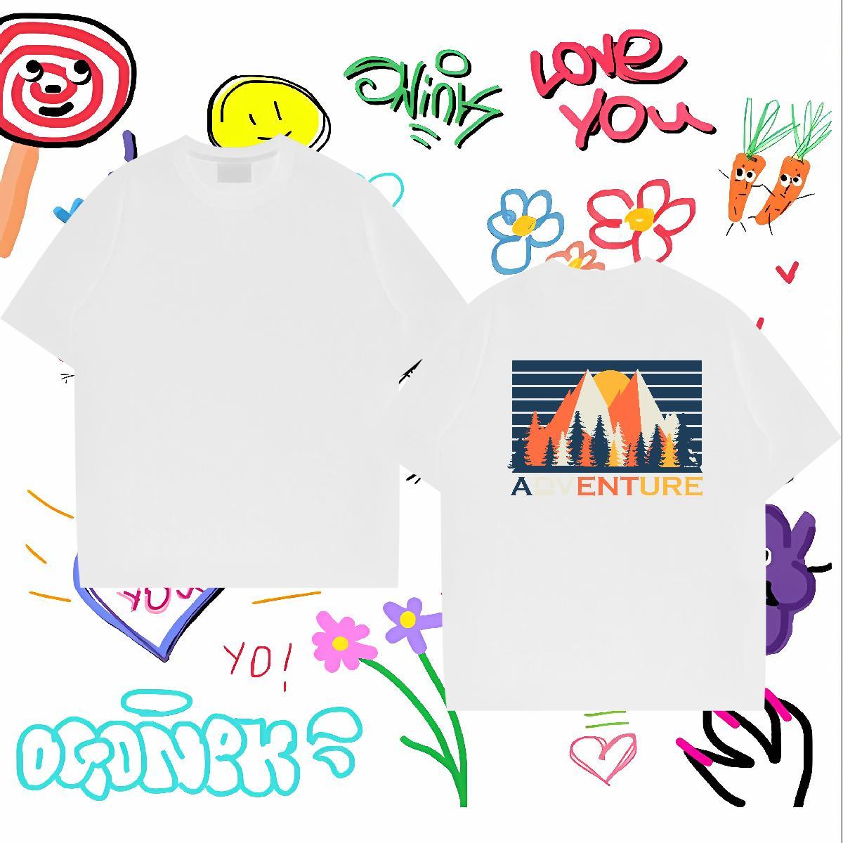 Cool Design Mens T Shirts 230g 100% Cotton mountains Street wear Hip Hop Plus Size Custom Breathable Soft Tshirts Designer Tops Tees