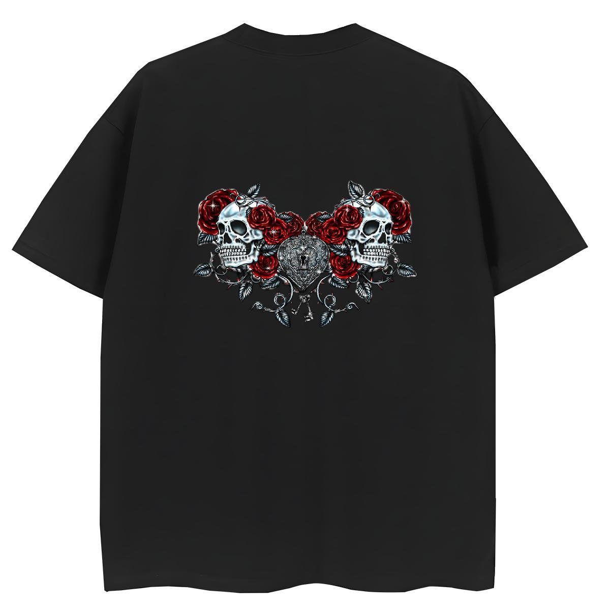 Loose Mens T Shirts 230g Cotton flower Hip Hop Custom Print Oversized Breathable Tshirt for Man Woman DIY Customized Tops