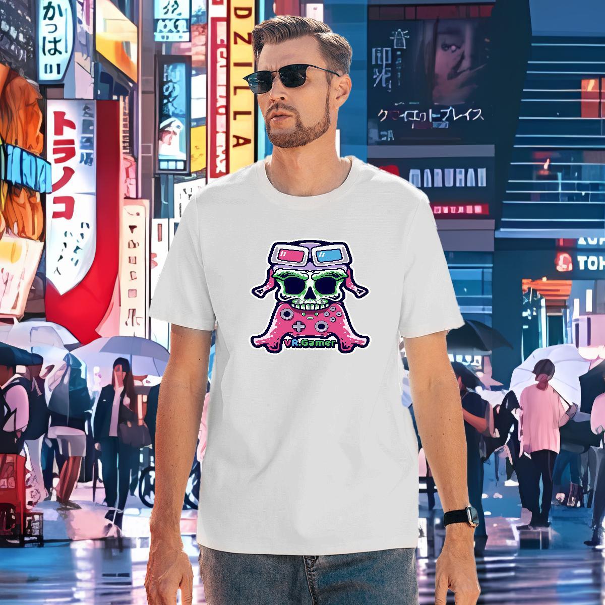 Cool Design T-Shirts 100% Cotton 230g skull Daily Outfit DIY Printed Breathable Short Sleeve Couples T Shirts New Arrival Clothes