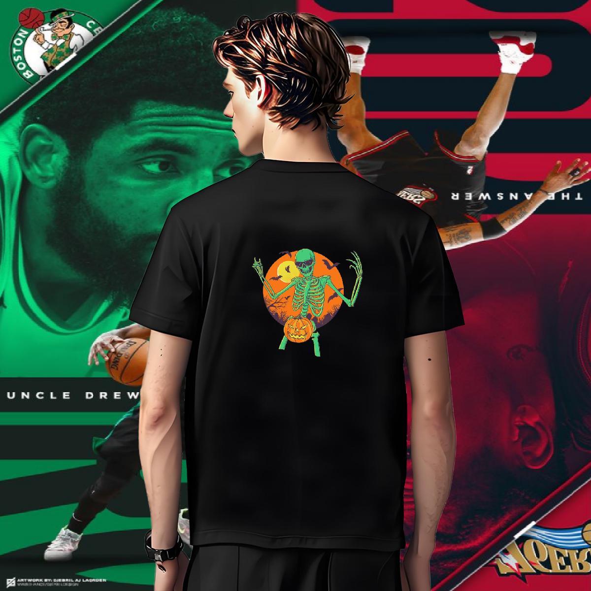 TOP Quality T-Shirts for Men 230g Cotton skull Hip Hop DIY Printed Round Neck Short Sleeve Men Tshirts Wholesale Clothings