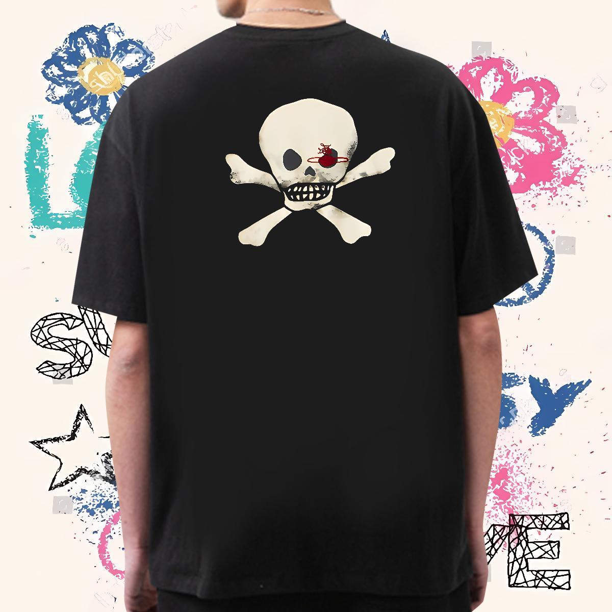 Designer T Shirts Men 100% Cotton 230g skull Outdoor Anime Breathable Couples T Shirts Fashion Wear