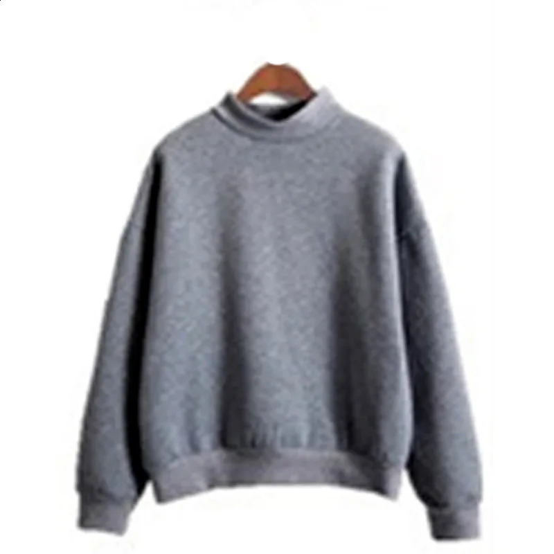 Basic Sweatshirts Winter Autumn Womans Hoodies S-XXL Fleece Thick Knit Sweatshirt Female Round Neck Sweatshirts Pullover Tops 240824