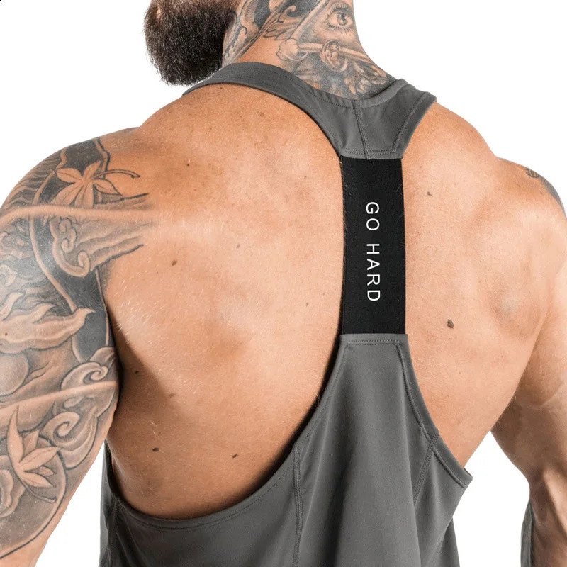 mens gym clothing vest casual vest summer fitness exercise underwear elastic quick drying sleeveless 240824 - view 6