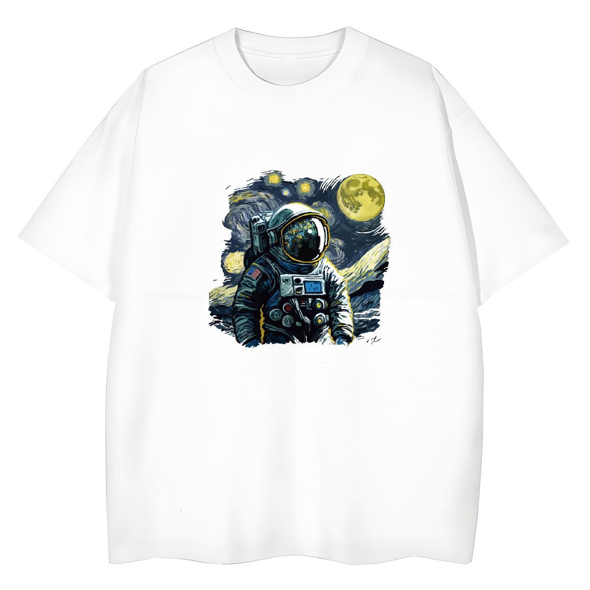 5A Couples T Shirts 230g Cotton universe Hip Hop Womens T Shirts Short sleeve Soft Black White Clothings