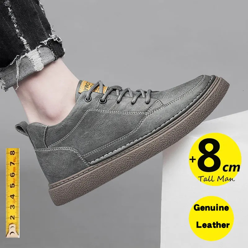 Men Sneakers Elevator Hidden Heels Hollow Board shoes Breathable Heightening 6CM 8CM Increase Casual Sports Height Shoes