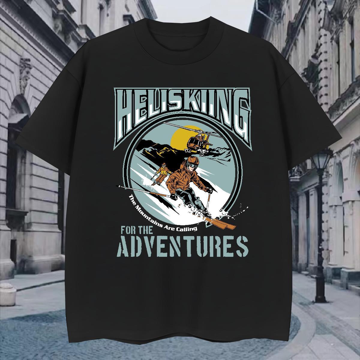 Soft T-Shirts 230g Cotton skiing Casual Daily Wear Customized Print Short Sleeve Soft Couples T Shirts Fashion Casual Top Tees