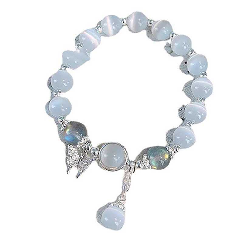 Opal Sea Blue Treasure Moonlight Crystal Bracelet Light Luxury Elastic Bracelet for Girls Jewelry Accessories X250129