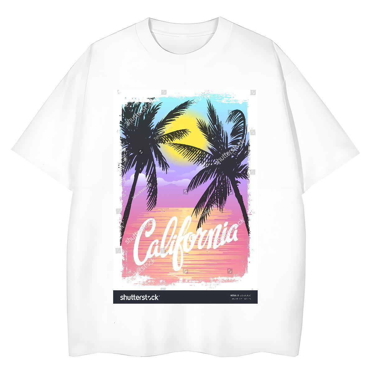 Female Women Tees 230g Cotton sea Street Women T Shirts Breathable Short Sleeve Customized Print Wear