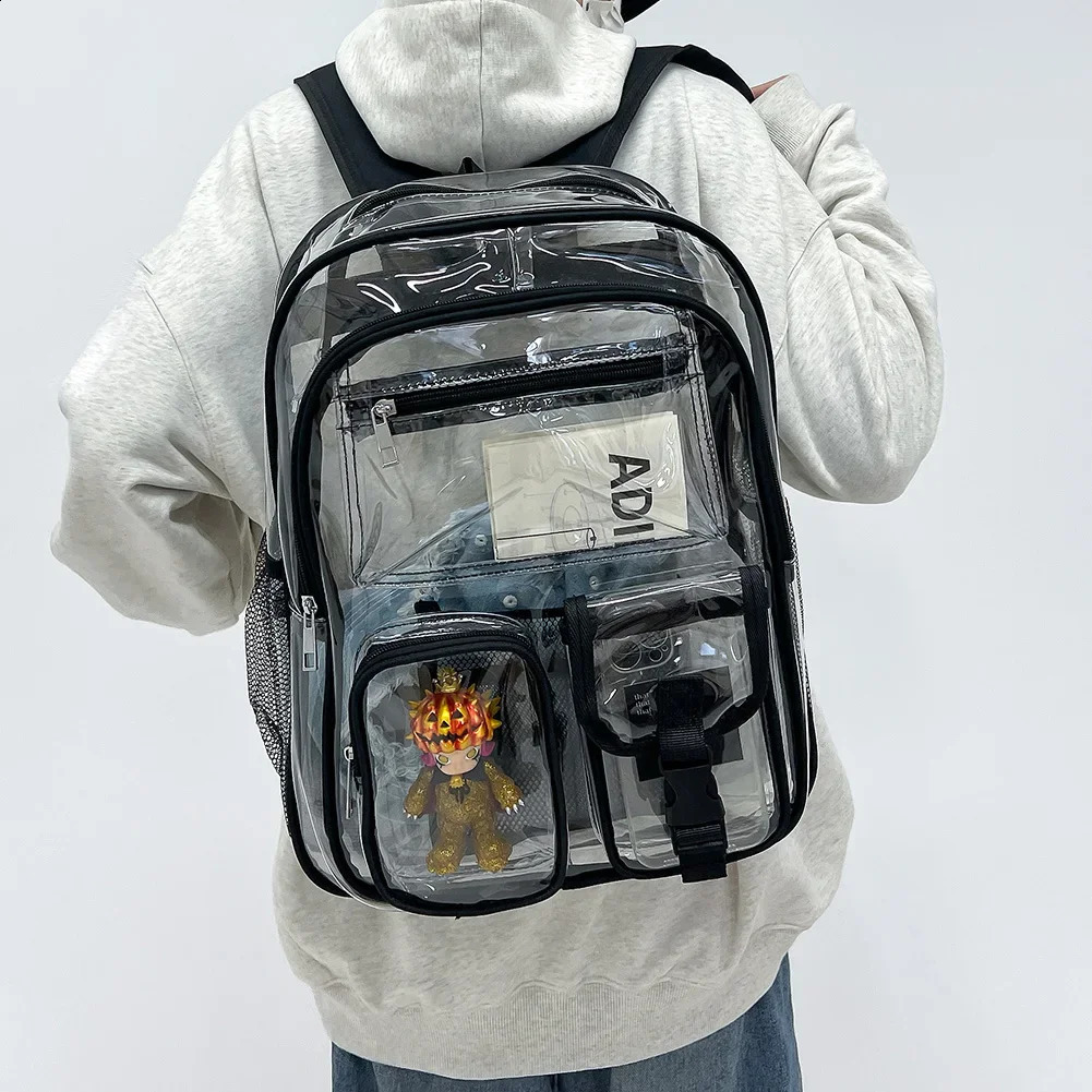 Clear Backpack School Bag for Girl Boys and Girls Laptop Backpack Waterproof See Through Student Bookbag Large Backpack Mochila 240824