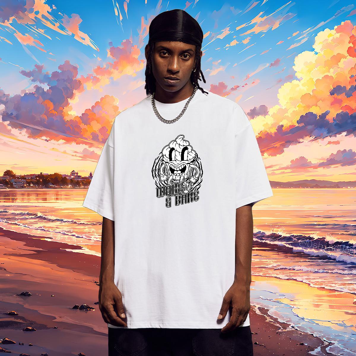 Wholesale T-Shirts for Men 230g Cotton skull Casual Daily Wear Floral Print Breathable Soft Couples T Shirts DIY Top Tees