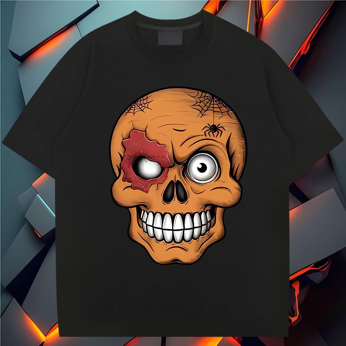 Soft Man T Shirts 230g 100% Cotton skull Beach Custom Print Oversized Breathable Short Sleeve Mens Tshirts Fashion Design Top Tees